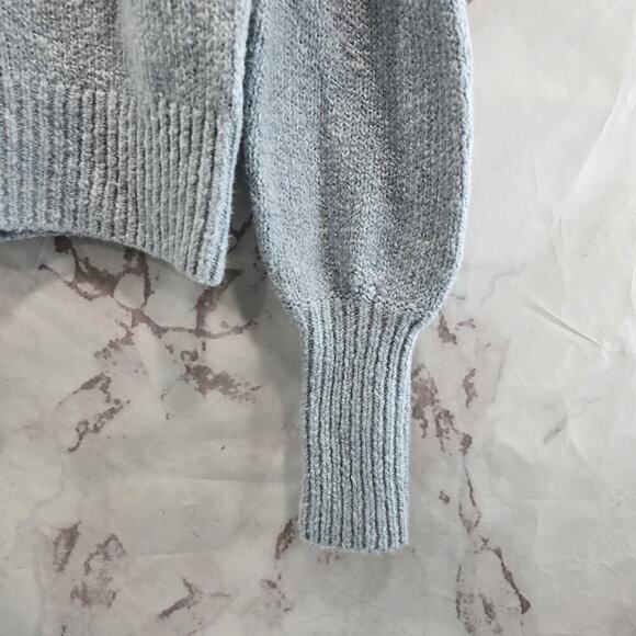 Maeve Sweater Womens XS Light Blue Mock Balloon Sleeve Mock Neck Knit - Picture 4 of 13